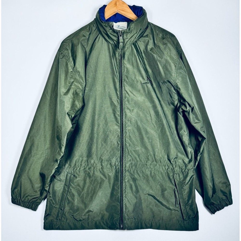 Northern Reflections Jacket Medium Green Nylon Windbreaker Hooded Lightweight